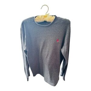 Polo Ralph Lauren XL Gray Sweater waffle knit thermal long sleeve EUC